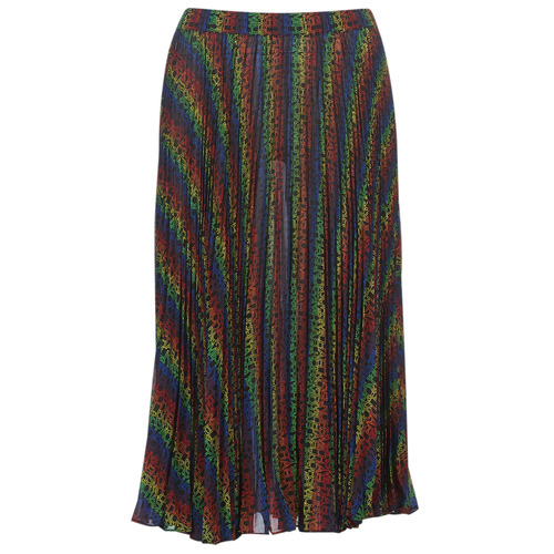 Clothing Women Skirts MICHAEL Michael Kors MULTI LOGO PLEAT SKRT Multicolour