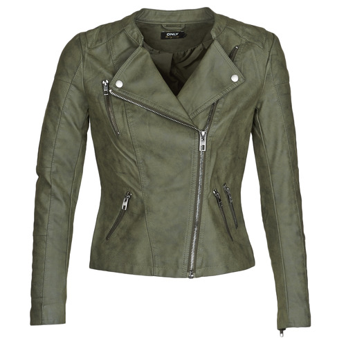 Clothing Women Leather jackets / Imitation leather Only ONLAVA Kaki