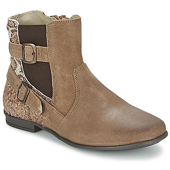 Shoes Girl Mid boots Aster DESIA Taupe / Printed