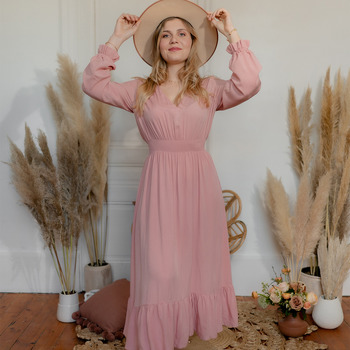 Clothing Women Long Dresses Céleste COLOMBE Pink