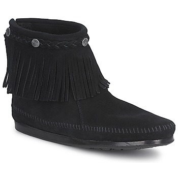 Shoes Women Mid boots Minnetonka HI TOP BACK ZIP BOOT Black