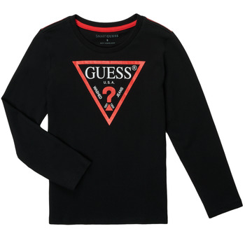 Clothing Boy Long sleeved shirts Guess SOLEDAD Black