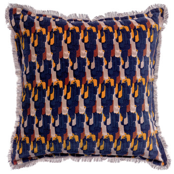 Home Cushions covers Vivaraise TAHIS Blue / Ink