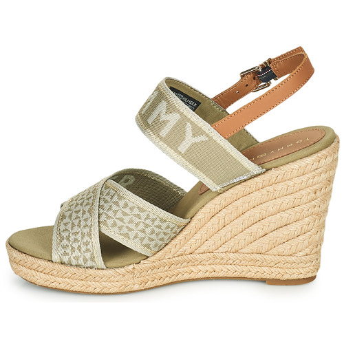 Tommy Hilfiger Tommy Webbing High Wedge Sandal Kaki