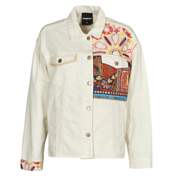 Clothing Women Denim jackets Desigual CHAQ_BOMBAY White / Broken