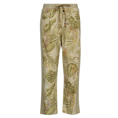 Clothing Women Wide leg / Harem trousers Desigual PANT_JUNGLE Kaki / Multicolour