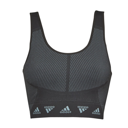 Clothing Women Sport bras adidas Performance STUDIO AEROKNIT BRA - LIGHT SUPPORT Magic / Grey / Carbon