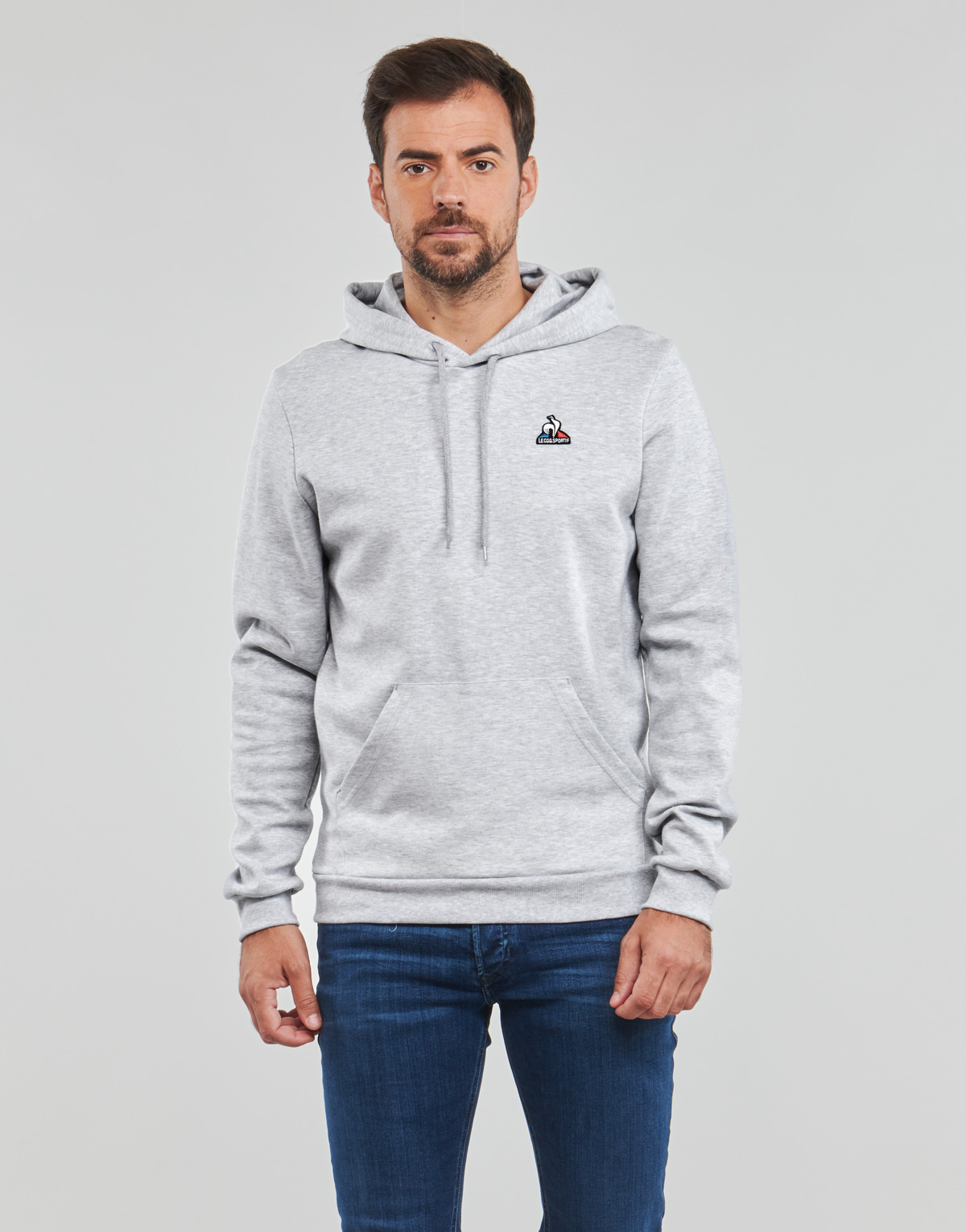 Clothing Men sweaters Le Coq Sportif ESS HOODY N 1 Grey / Clear