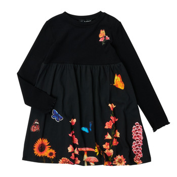 Clothing Girl Short Dresses Desigual ALCAZAR Black