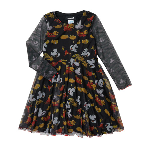 Clothing Girl Short Dresses Desigual ARROYO Black