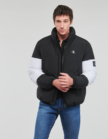 Clothing Men Duffel coats Calvin Klein Jeans NON-DOWN COLORBLOCK PUFFER Black