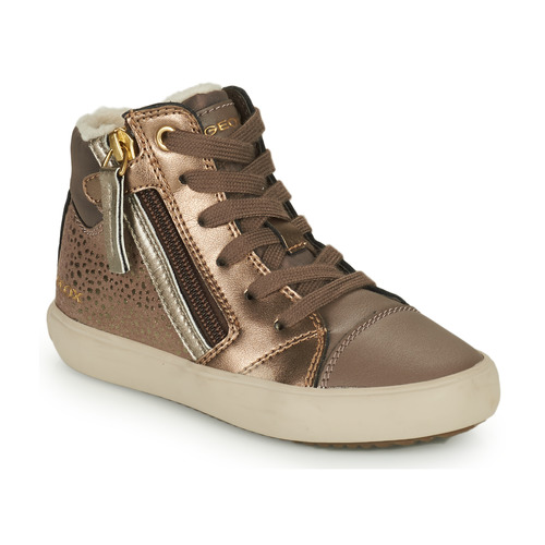 Shoes Girl High top trainers Geox J GISLI GIRL Gold