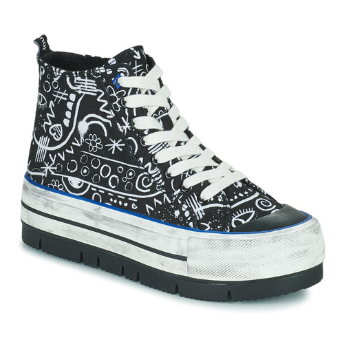 Shoes Women High top trainers Desigual SHOES CRUSH ARTE Black / White