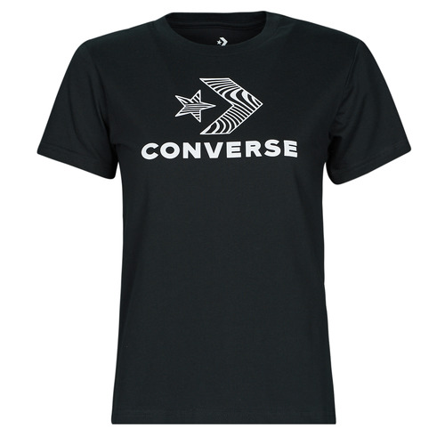 Clothing Women short-sleeved t-shirts Converse STAR CHEVRON TEE  black