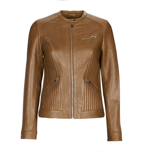 Clothing Women Leather jackets / Imitation leather Naf Naf CZUNI Cognac