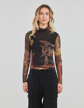 Clothing Women Long sleeved shirts Desigual FRIENDS Black / Multicolour