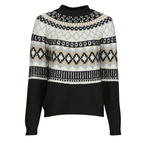 Clothing Women jumpers Desigual TIGNES Black / Beige / Grey