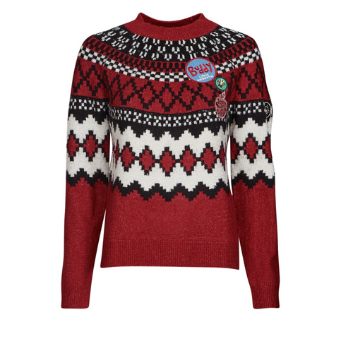 Clothing Women jumpers Desigual BUDDY Red / Black / White