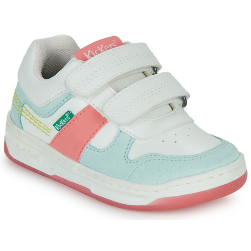 Shoes Girl Low top trainers Kickers KALIDO White / Blue / Pink