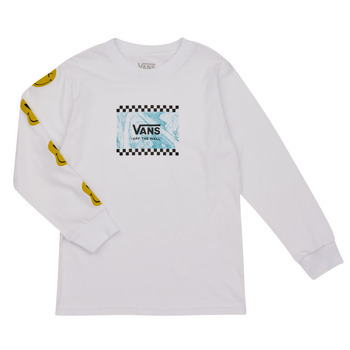 Clothing Boy Long sleeved shirts Vans MARBLE LS White