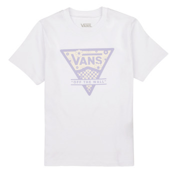 Clothing Girl short-sleeved t-shirts Vans CHECKER FLORAL TRIANGLE BFF White / Violet