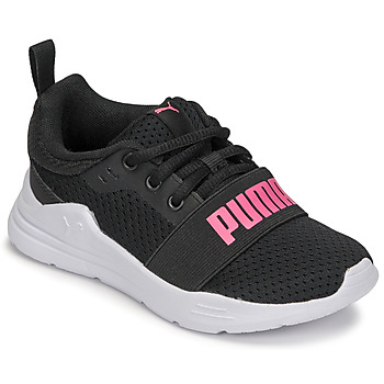 Shoes Girl Low top trainers Puma PS PUMA WIRED RUN V Black / Pink