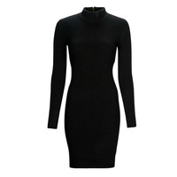 Clothing Women Short Dresses MICHAEL Michael Kors MOCK NK RIBBED MINI DRS Black