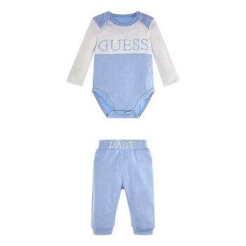 Clothing Boy Sets & Outfits Guess MID ORGANIC COTON White / Blue