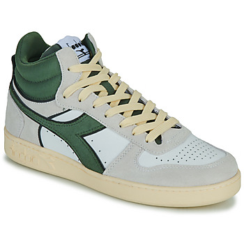 Shoes High top trainers Diadora MAGIC BASKET DEMI CUT SUEDE LEATHER White / Green