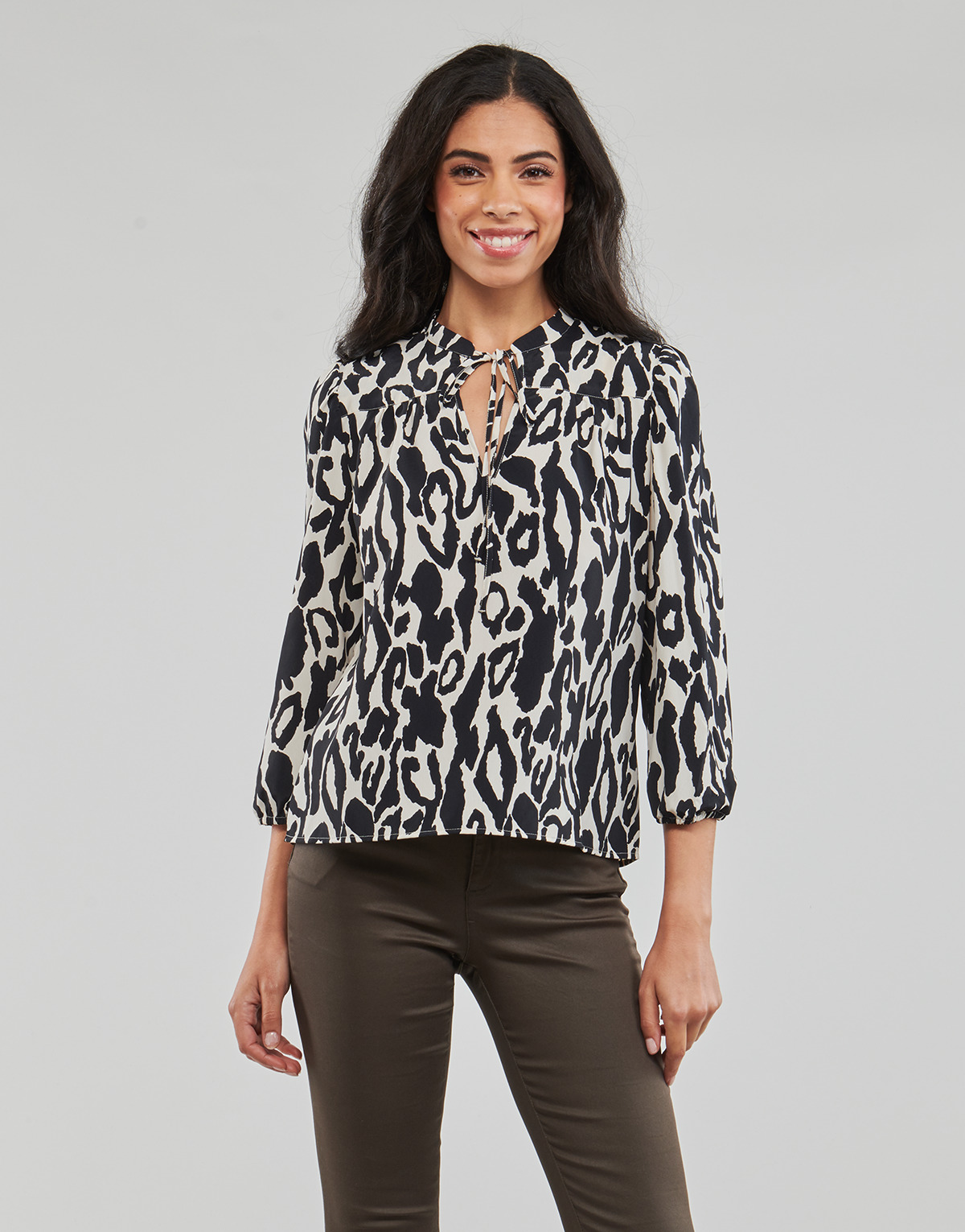 Clothing Women Blouses Morgan ONOA Black / White