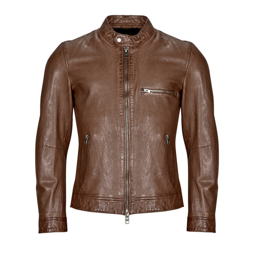 Clothing Men Leather jackets / Imitation leather Oakwood BOBBY Cognac