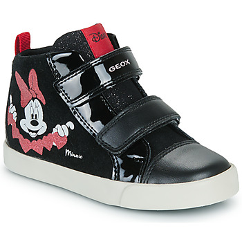 Shoes Girl High top trainers Geox B KILWI GIRL D Black / Red