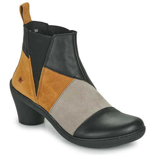 Shoes Women Ankle boots Art ALFAMA Black / Beige / Orange