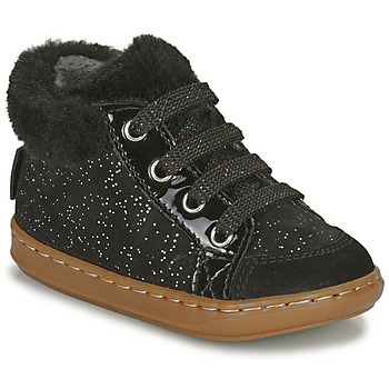 Shoes Girl High top trainers Shoo Pom BOUBA ZIP HAIR Black / Gold