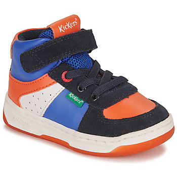 Shoes Boy High top trainers Kickers KICKALIEN Marine / Blue / Orange