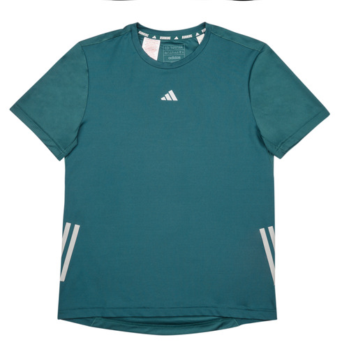 Clothing Children short-sleeved t-shirts adidas Performance RUN 3S TEE Green / Grey