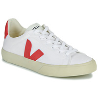 Shoes Low top trainers Veja CAMPO CANVAS White / Red