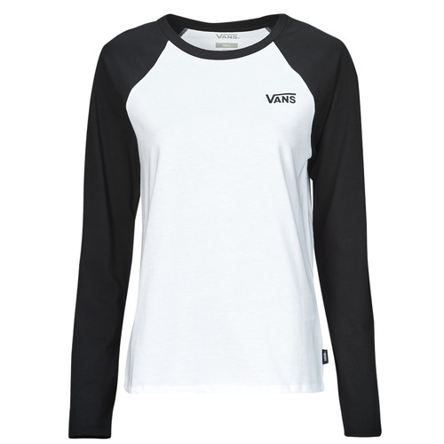 Clothing Women Long sleeved shirts Vans FLYING V EVERYDAY RAGLAN White / Black