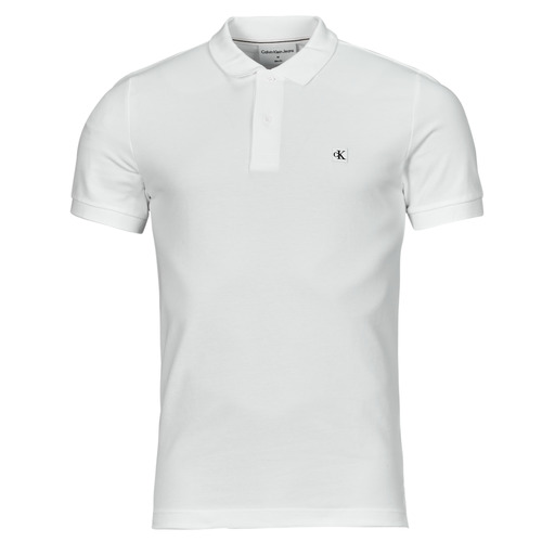 Clothing Men short-sleeved polo shirts Calvin Klein Jeans CK EMBRO BADGE SLIM POLO White