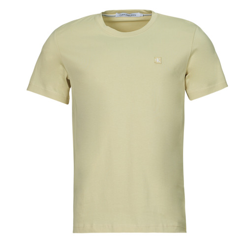 Clothing Men short-sleeved t-shirts Calvin Klein Jeans CK EMBRO BADGE TEE Beige