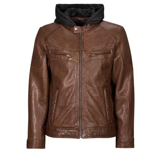 Clothing Men Leather jackets / Imitation leather Oakwood DRIVE 2 (nylon hood) Brown