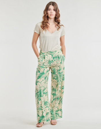 Clothing Women Wide leg / Harem trousers Les Petites Bombes DORALIE Green / Beige