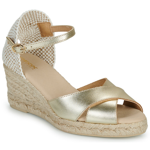 Shoes Women Sandals Geox D GELSA LOW Gold / Beige