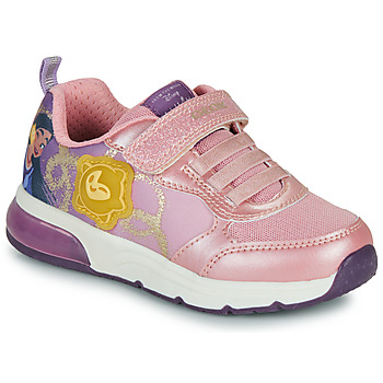 Shoes Girl Low top trainers Geox J SPACECLUB GIRL Pink / Violet