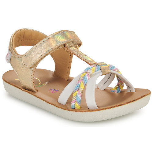 Shoes Girl Sandals Shoo Pom GOA SALOME Gold / Multicolour