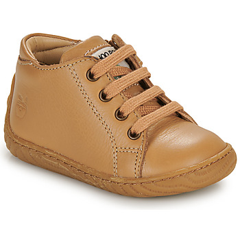 Shoes Children High top trainers Shoo Pom WOOD ZIP BASE Cognac