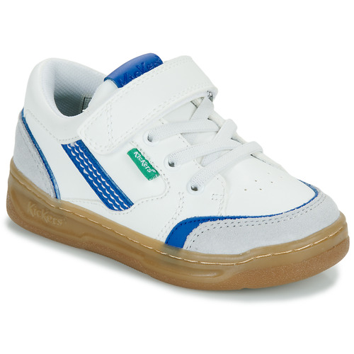 Shoes Boy Low top trainers Kickers KOUIC White / Grey / Blue