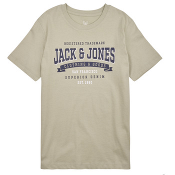 Clothing Boy short-sleeved t-shirts Jack & Jones JJELOGO TEE SS NECK 2 COL 23/24 NOOS JNR Beige