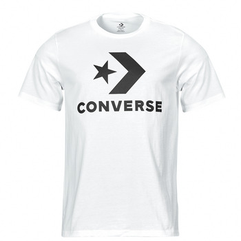 Clothing short-sleeved t-shirts Converse STAR CHEVRON TEE WHITE White