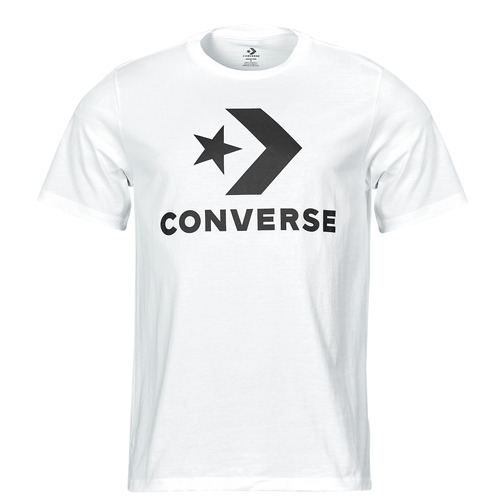 Clothing short-sleeved t-shirts Converse STAR CHEVRON TEE WHITE White